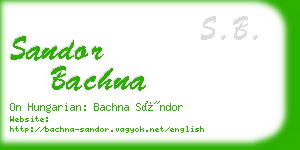 sandor bachna business card